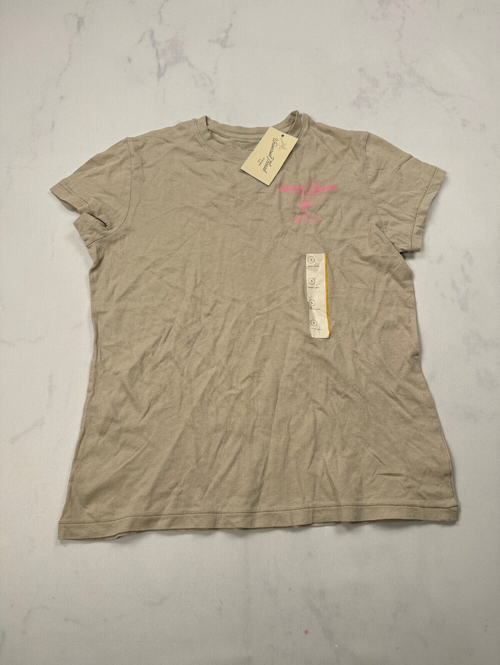 Universal Thread Graphic Tee T Shirt Beige 90s VTG Minimal - Womens S